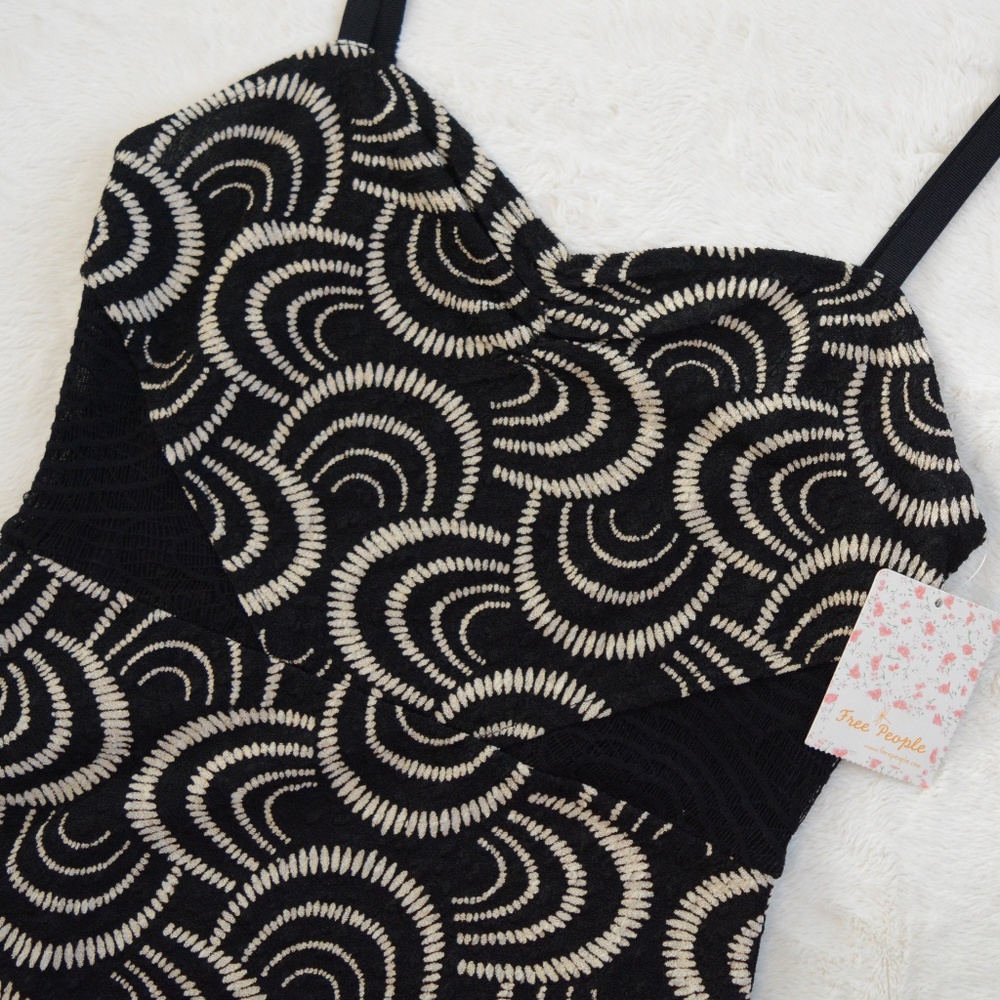 Free People Swirl Design Cocktail Mini Dress Sheer - Picture 2 of 8